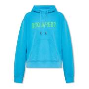 Hoodie met logo Dsquared2 , Blue , Dames