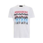 Wit Katoenen T-Shirt - Gemaakt in Italië Dsquared2 , White , Heren