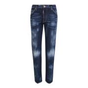 Donkerblauwe Slim-Fit Jeans Dsquared2 , Blue , Heren