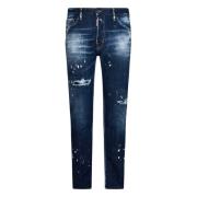 Stijlvolle Comfortabele Straight Jeans Dsquared2 , Blue , Heren