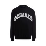 Zwarte Logo Sweatshirt Dsquared2 , Black , Heren