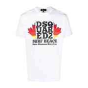 Wit Katoenen T-Shirt voor Heren Dsquared2 , White , Heren