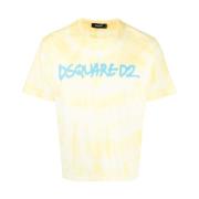 Katoenen T-shirt, Gemaakt in Italië Dsquared2 , Yellow , Heren