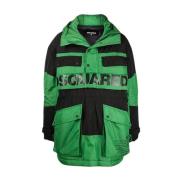 Blouson Jas met Logo Print Dsquared2 , Green , Dames