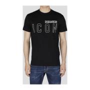 Icon Outline T-Shirt - Zwart Dsquared2 , Black , Heren