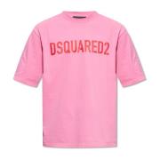 T-shirt met logo Dsquared2 , Pink , Heren