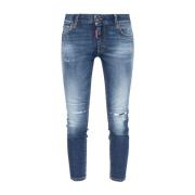 Blauwe Cropped Twiggy Distressed Jeans Dsquared2 , Blue , Dames