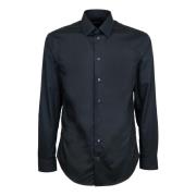 Elegante Slim Fit Italiaanse Kraag Shirt Emporio Armani , Black , Here...