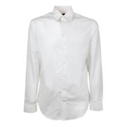 Witte Slim Fit Overhemd met Italiaanse Kraag Emporio Armani , White , ...