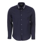 Navyblauw Regular FIT Herenoverhemd Emporio Armani , Blue , Heren