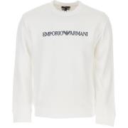 Heren Wit Logo Tekst Sweatshirt Emporio Armani , White , Heren