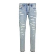 Heren Slim-fit Blauwe Denim Jeans Emporio Armani , Blue , Heren