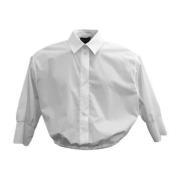 Klassieke Witte Blouse met Taille Ruche Emporio Armani , White , Dames