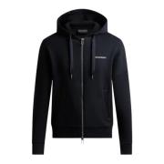 Marineblauwe Dubbel Jersey Hoodie Emporio Armani , Black , Heren