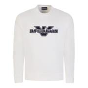 Witte Trui met Maxi Patch Logo en Lettering Emporio Armani , White , H...