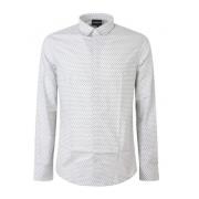 Witte Slim FIT Shirt met Logo Print voor Heren Emporio Armani , White ...
