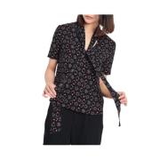 Korte mouwen bloemenblouse Emporio Armani , Black , Dames