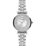 Zilveren Stalen Quartz Horloge met Stenen Emporio Armani , Multicolor ...