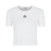 Logo T-Shirt van Canellé Fendi , White , Dames