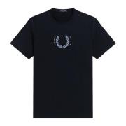 Laurierkrans Grafische Tee Fred Perry , Blue , Heren