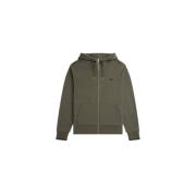 Katoenen Blend Rits Hoodie Jas Fred Perry , Green , Heren