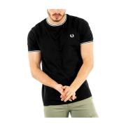 Contrasterende Trim Korte Mouw T-Shirt Fred Perry , Black , Heren