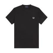 Ringer T-shirts en Polos Fred Perry , Black , Heren