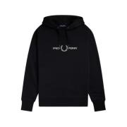 Logo Hoodie Fred Perry , Black , Heren