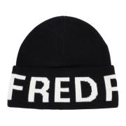 Effen Logo Beanie Fred Perry , Black , Heren