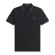 Slim Fit Twin Tipped Polo in Zwart/Midnight Blue Fred Perry , Black , ...