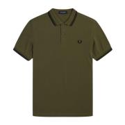 Slim Fit Twin Tipped Polo in Uniform Groen/Zwart Fred Perry , Green , ...