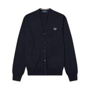 Moderne Merinowollen Cardigan Fred Perry , Black , Heren