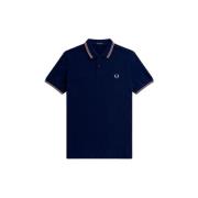 Slim Fit Twin Tipped Polo in Blauw Roze Fred Perry , Blue , Heren