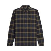 Tartan Oxford Katoenen Overhemd Fred Perry , Green , Heren