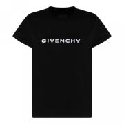 Logo Print Katoenen T-Shirt Givenchy , Black , Heren