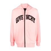 Koraalroze Zip-Through Hoodie met Geborduurd Logo Givenchy , Pink , He...