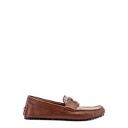 Leren Loafers met GG Logo Gucci , Brown , Heren