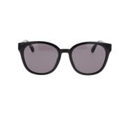 Stijlvolle Cat-Eye Zonnebril met Iconisch Webdesign Gucci , Black , Da...