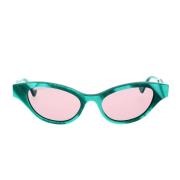 Stijlvolle Gucci zonnebril met kattenoog vorm Gucci , Green , Dames