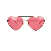 Hartvormige zonnebril met dubbele brug Gucci , Pink , Dames