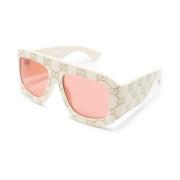 Witte Sungles met Originele Accessoires Gucci , White , Heren