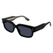 Stoere Rechthoekige Zonnebril Gucci , Black , Heren