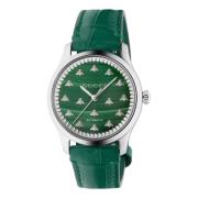 Groene Malachietstenen Wijzerplaat met Bijen Gucci , Green , Dames