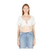 Amerikaanse Geest Blouses en Overhemden Guess , White , Dames