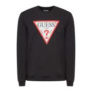 Iconische Biologisch Katoenen Sweater - Zwart Guess , Black , Heren