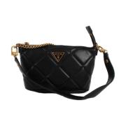 Zwarte Imitatieleren Handtas Guess , Black , Dames