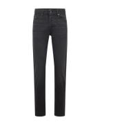 Casual Tapered-Fit Jeans met authentieke versleten look Hugo Boss , Bl...
