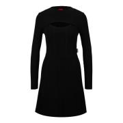 Uitlopende jurk met uitsnijding Hugo Boss , Black , Dames