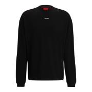 Relaxed-Fit Logo-Print Longsleeve Hugo Boss , Black , Dames