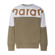 Khaki Lichtgrijs Logo Sweatshirt Isabel Marant , Green , Heren